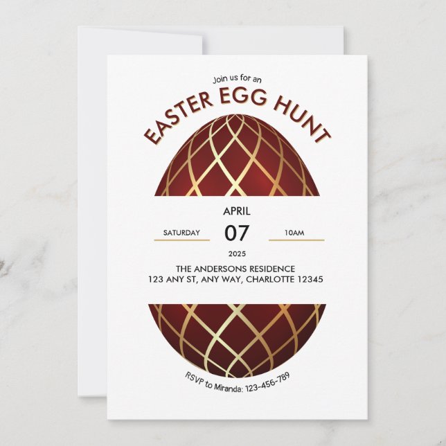 Brawn Gold Oaster Egg Einladung (Vorderseite)