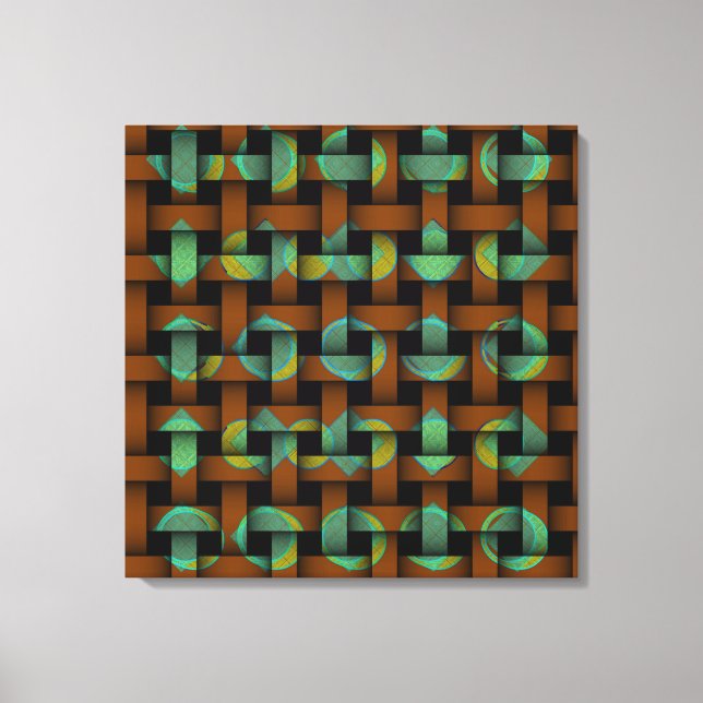Brawn Green Geometric Tribal Art Cirave Leinwanddruck (Vorderseite)