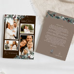 Brawn Greenery Vintag Four Foto Collage Feiertagskarte<br><div class="desc">Herzlich willkommen in unserem bezaubernden Braun Grün Vintages Four Foto Collage Holiday Card Design, wo Vintager Charme und moderne Eleganz aufeinander treffen. Dieses Design besticht durch eine faszinierende Aquarellenpflanze und eine subtil elegante Kalligraphie mit einfacher Typografie, die das Wesen traditioneller Gemütlichkeit und rustikaler Hütte einnimmt. Mit einer Touch von Retro-Flair...</div>