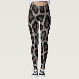 Brawn Grewn Black Leopard Animal Print Leggings
