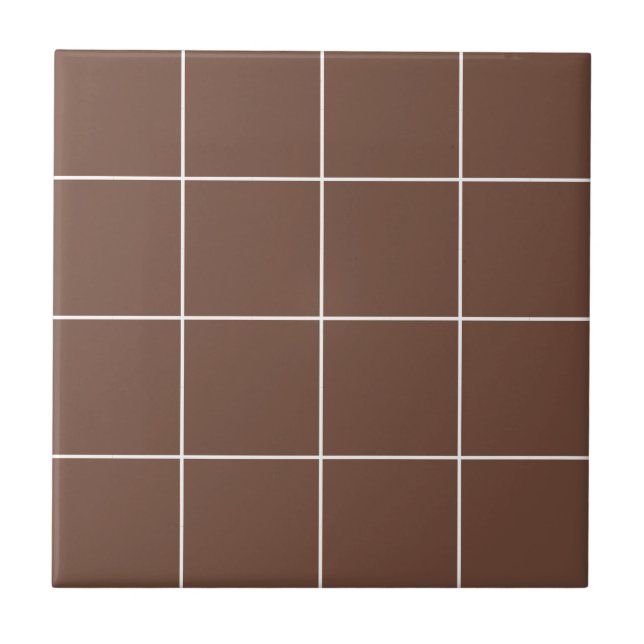 Brawn Grid Checkered Moderne einfache Elegant Fliese (Vorderseite)