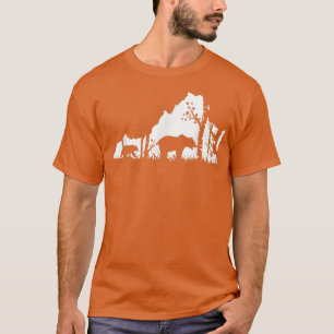 Brawn Grizzly Bear Junting - Virginia map Hunter T-Shirt