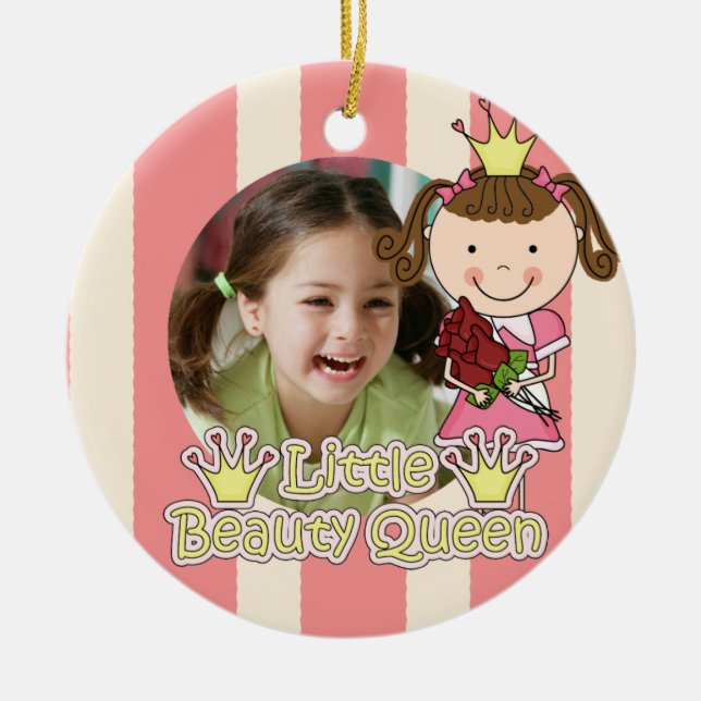 Brawn Hair Little Beauty Queen Foto Ornament (Vorne)