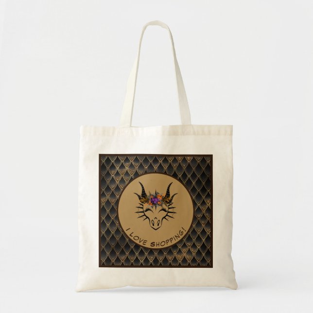 Brawn I Liebe Shopping Dragon Head & Scales Tragetasche (Vorne)