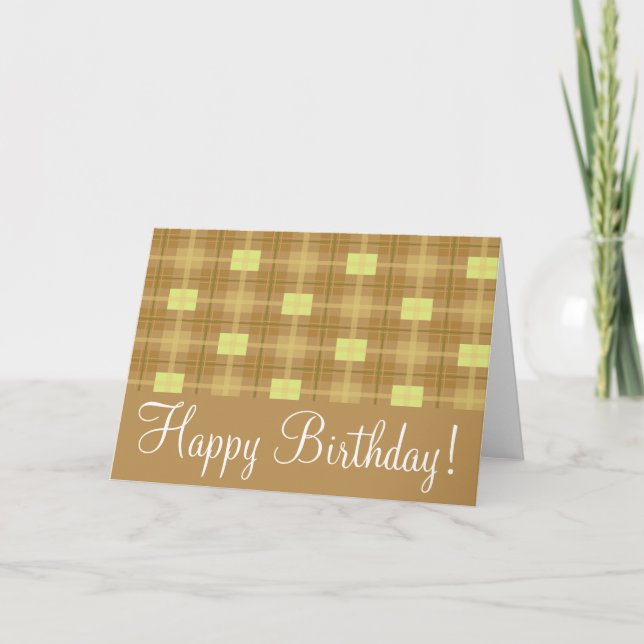 Brawn Kariert "Birthday Card" Karte (Vorderseite)