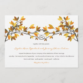 Brawn Knotted Liebe Trees Herbst Hochzeit Einladung