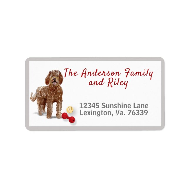 Brawn Labradoodle Toys Zuhause - Rücksendeadresse Adressaufkleber (Vorne)