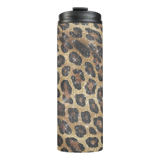 Brawn Leopard Animal Sparkle Thermosbecher (Vorderseite)