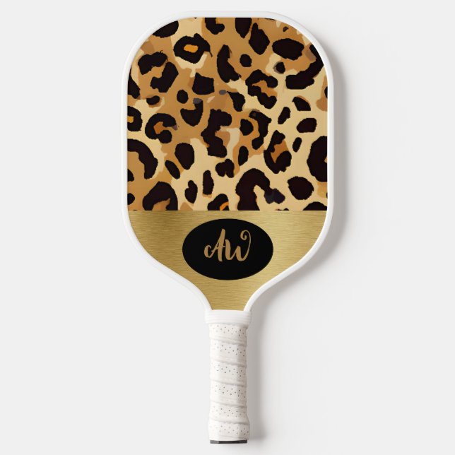 Brawn Leopard Print Electronics Bag Pickleball Schläger (Vorderseite)