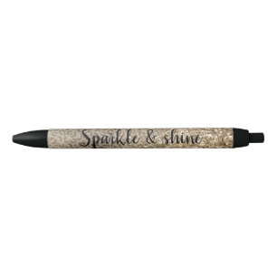 Brawn Leopard Print Gold Glitzer Funkeln Kugelschreiber