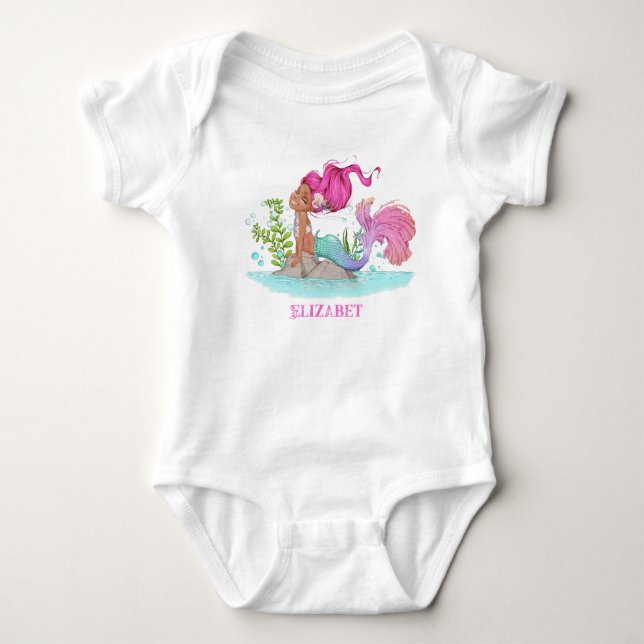 Brawn Little Mermaid Baby Shower Baby Bodysuit Baby Strampler (Vorderseite)