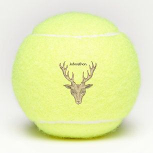 Brawn Male Deer Head Black Etchings Antlers Tennisbälle