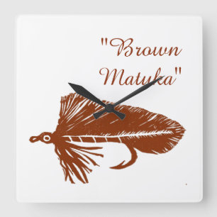 Brawn Matuka Streamer für Fliegenbinden und Angeln Quadratische Wanduhr