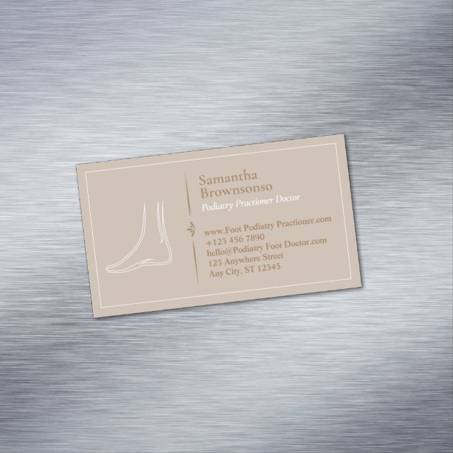 Brawn Minimal Foot Massage Podiatrie Magnetische Visitenkarte (Beispiel)