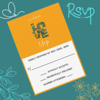 Brawn-mit Augen Susans LIEBE Orange RSVP-Karte