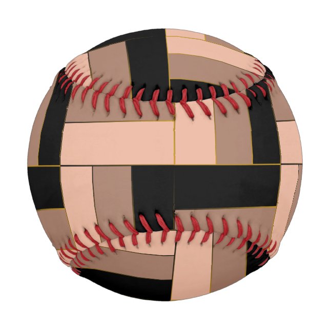 Brawn Mocha Black Geometric Rectangle Baseball (Vorderseite)