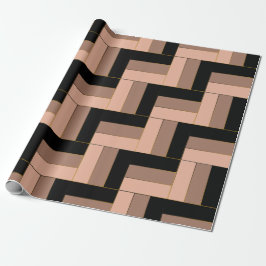 Brawn Mocha Black Geometric Rectangle Geschenkpapier