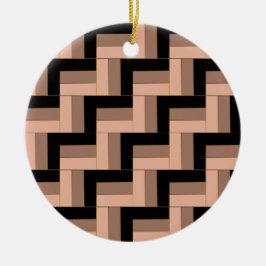Brawn Mocha Black Geometric Rectangle Keramik Ornament
