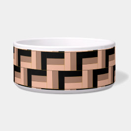 Brawn Mocha Black Geometric Rectangle Napf