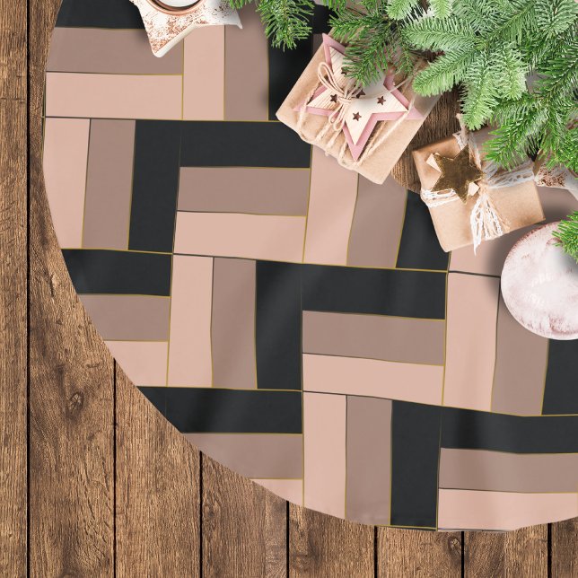 Brawn Mocha Black Geometric Rectangle Polyester Weihnachtsbaumdecke (Von Creator hochgeladen)