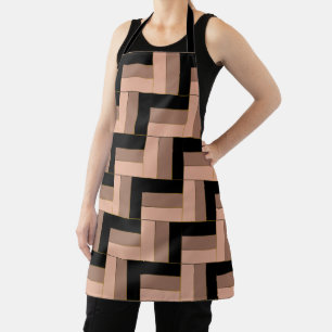 Brawn Mocha Black Geometric Rectangle Schürze