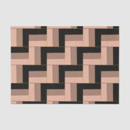 Brawn Mocha Black Geometric Rectangle Seidenpapier
