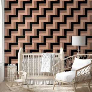 Brawn Mocha Black Geometric Rectangle Tapete