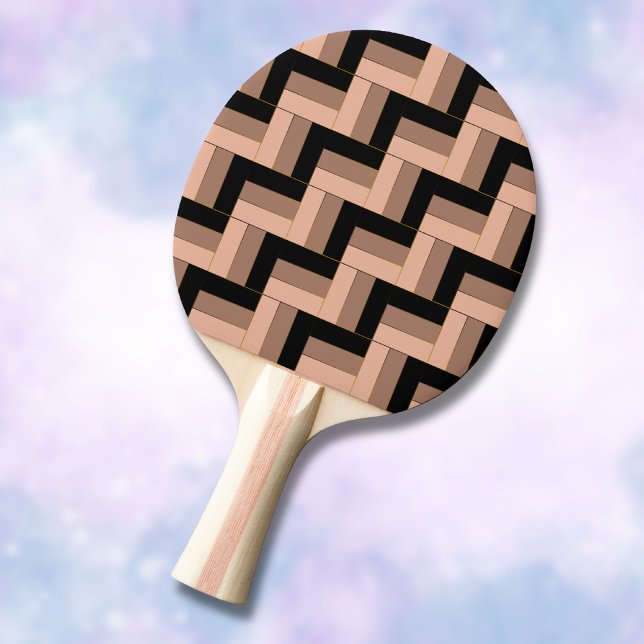 Brawn Mocha Black Geometric Rectangle Tischtennis Schläger (Von Creator hochgeladen)