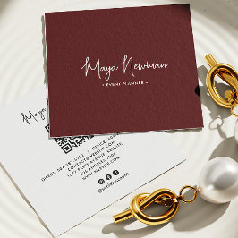 Brawn Modern Eleganter Minimal QR Code Beruflich Quadratische Visitenkarte