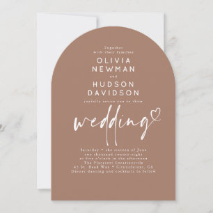 Brawn Modern Minimalistisch Wedding Foto Arch Einladung