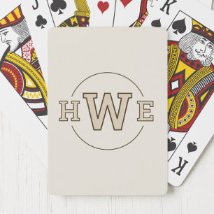 Brawn Monogram Simple Initials Modernes Cooles Ret Spielkarten