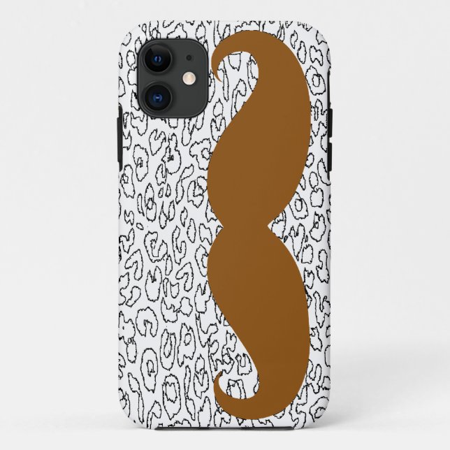 Brawn Mustache auf Leopardenhaut Case-Mate iPhone Hülle (Rückseite)