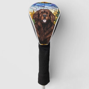 Brawn Newfundland Dog Glass Ornament Golf Headcover