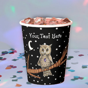 Brawn Owl Hübsch Eyes Kristallgitter Mondsterne Pappbecher