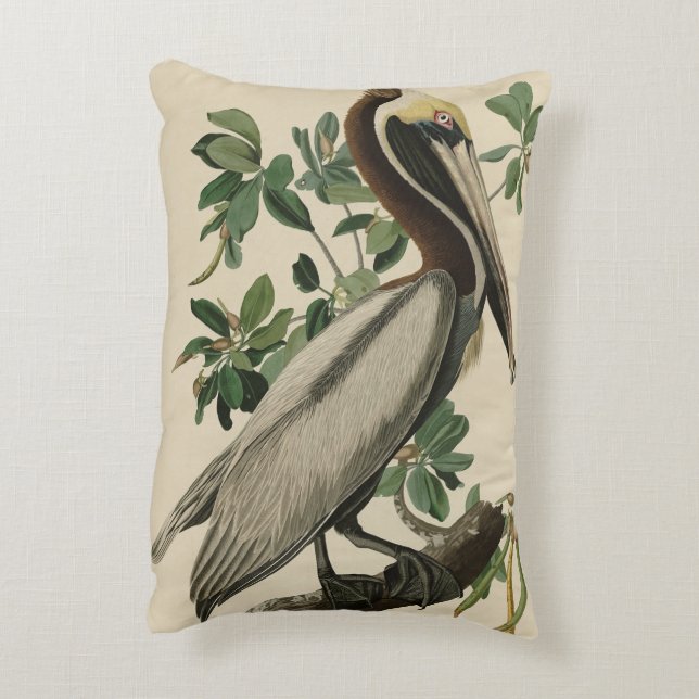 Brawn Pelican von Audubons Vögeln von Amerika Dekokissen (Rückseite(Vertikal))