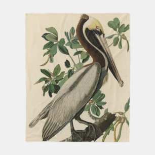 Brawn Pelican von Audubons Vögeln von Amerika Fleecedecke