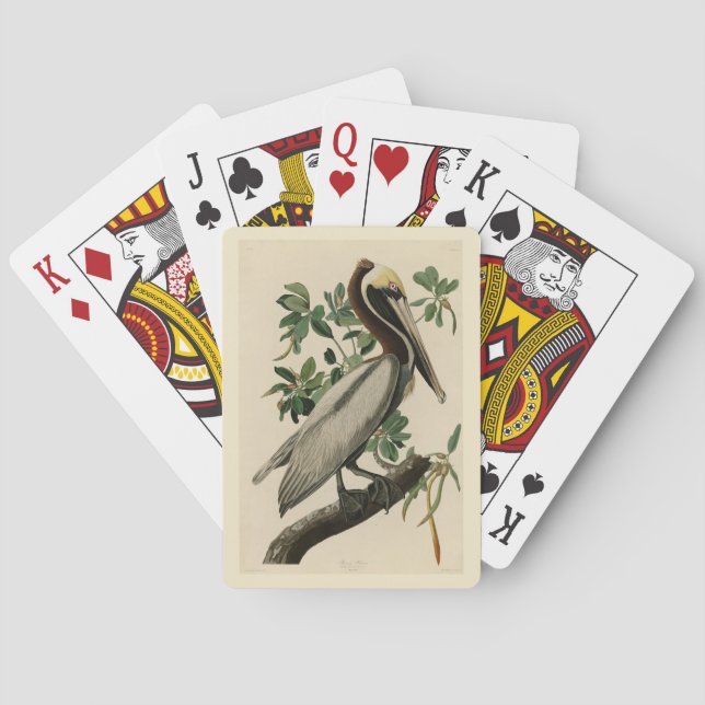Brawn Pelican von Audubons Vögeln von Amerika Spielkarten (Rückseite)