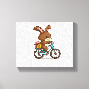 Brawn Rabbit Riding Bicycle Leinwanddruck