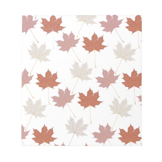 Brawn Red Autumn Floral Blätter Y2K Muster Notizblock (Vorderseite)