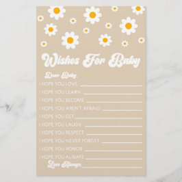 Brawn Retro Daisy wünscht sich eine Baby-Dusche-Ak Briefpapier