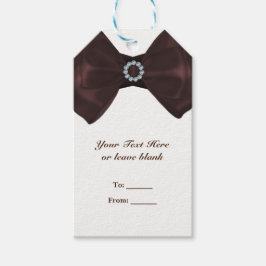Brawn Ribbon & Diamonds Brautparty Elegant Geschenkanhänger