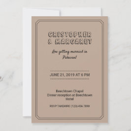 Brawn Rustic Classic Hochzeit Einladung