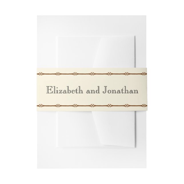 Brawn Rustic Country Wedding Belly Bands Einladungsbanderole (Vorderseite Beispiel)