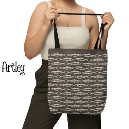 Brawn Sardine Art Pattern Fische Zeichnungen Tasche