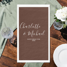Brawn Script Minimalistisch Wedding Serviette