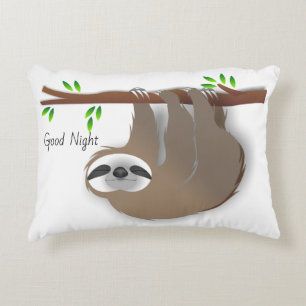 Brawn Sloth Gute Nacht Guten Morgen reversibel Dekokissen