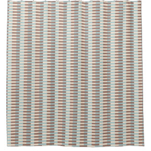 Brawn Tan Blue Streifen Duschvorhang