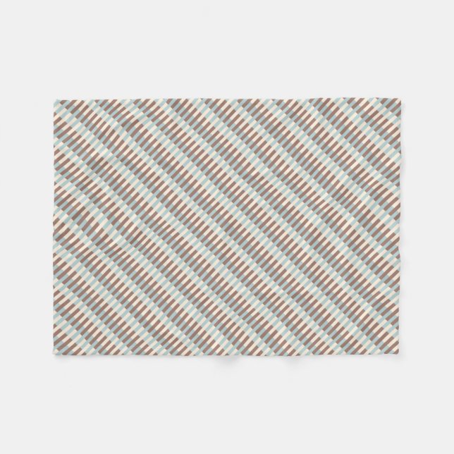 Brawn Tan Blue Streifen Fleecedecke (Vorderseite (Horizontal))