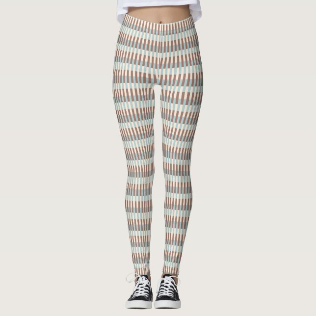 Brawn Tan Blue Streifen Leggings (Vorderseite)