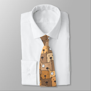 Brawn Tan Dog Lover Retro Krawatte